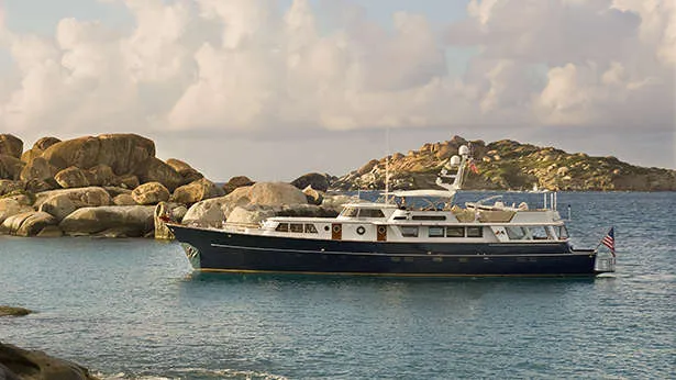 classic motor yacht chanticleer sea bay side