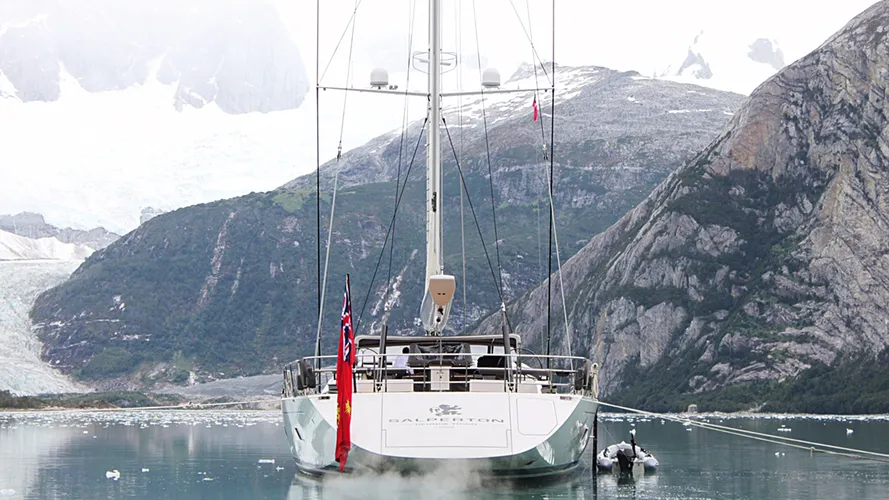 Sailing yacht Salperton viewed from the stern