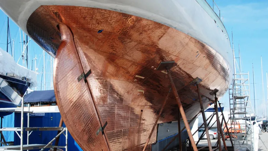 Kentra Copper Hull refit classic yacht