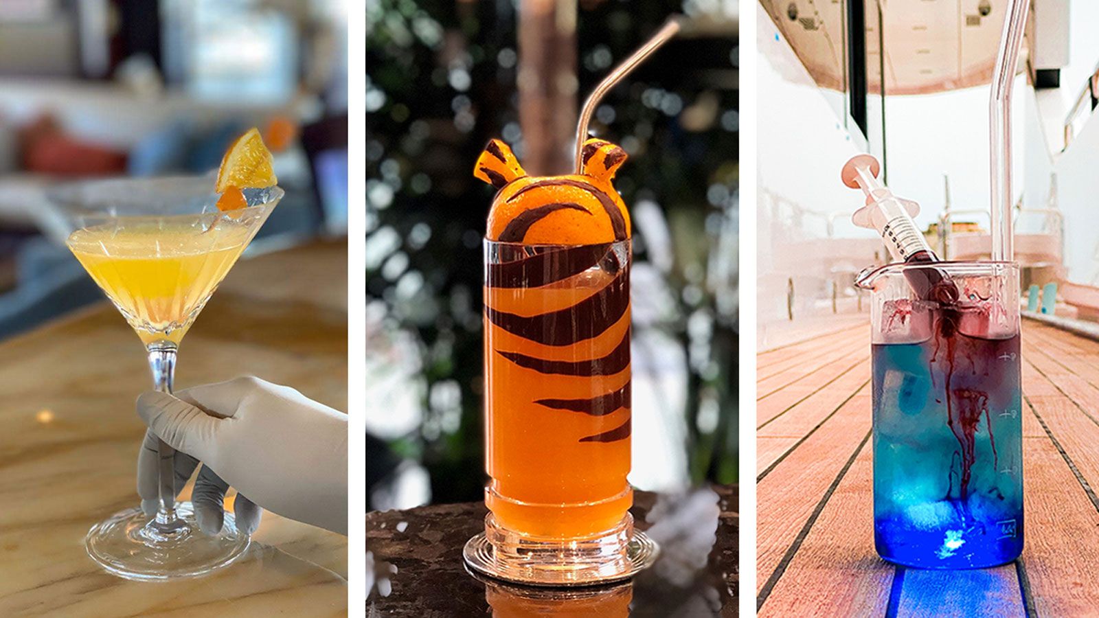superyacht crew create quarantine-themed cocktails in