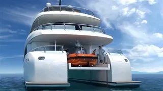 Curvelle highlights clever feature of its power catamaran Quaranta