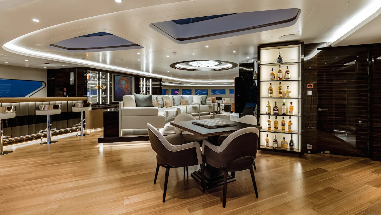 Victorious' glass-clad spirit shelving