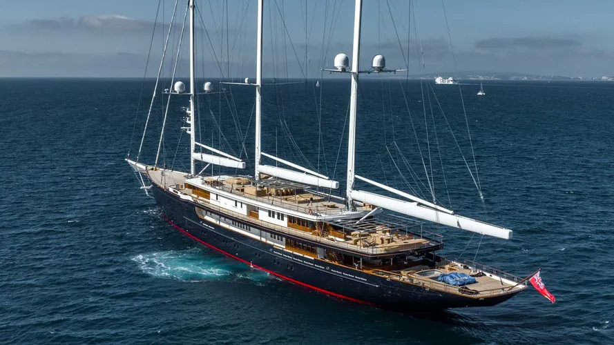 Bezos superyacht Koru under way