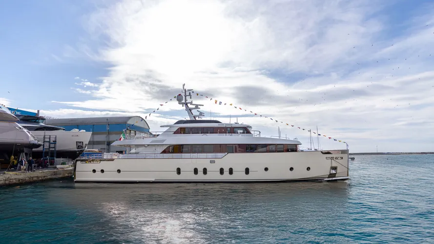 First 34m Codecasa Classic 110 yacht Pleiades hits the water