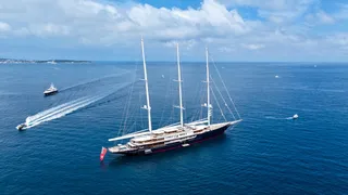 jeff bezos' yacht koru in cannes during cannes film festival 2025