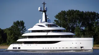 Secretive 78m Lürssen superyacht Ace 21 on sea trials