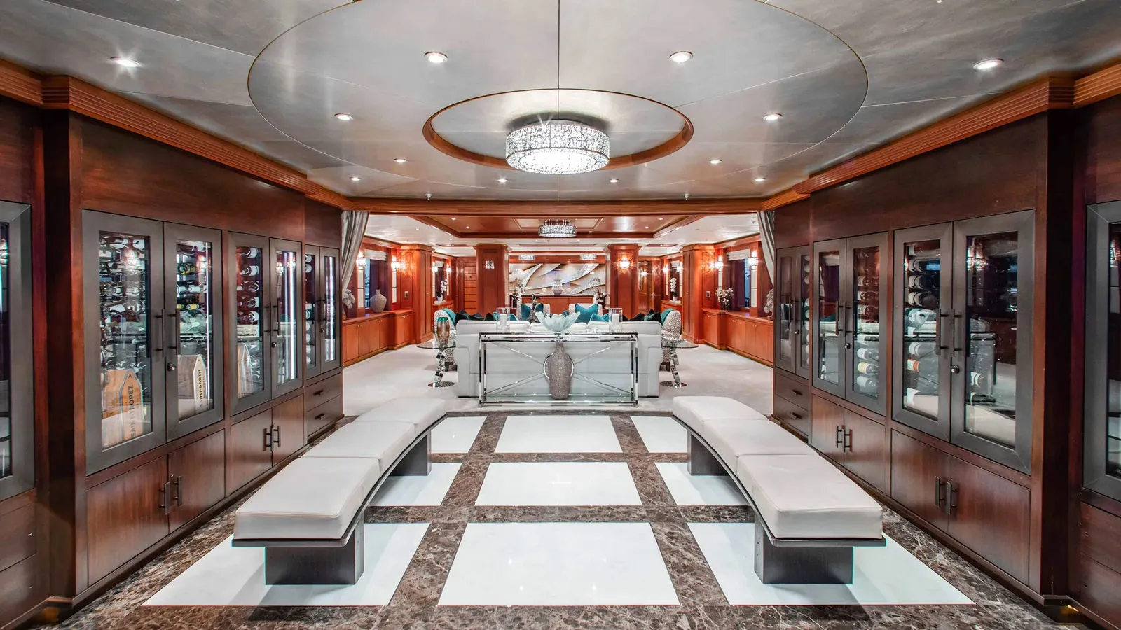 Skyfall's extravagant wine-wrapped foyer