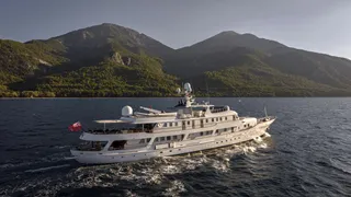 57m Cammenga classic motor yacht Meserret II changes CA
