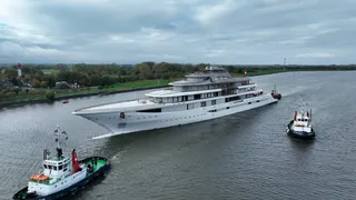 146m Lürssen superyacht project transported to outfitting