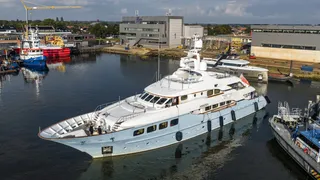 45m Royal Hakvoort yacht Awatea arrives at Balk Shipyard for extended refit