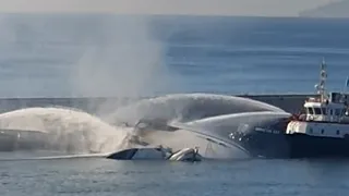 Four yachts sink following marina fire in Piraeus, Greece