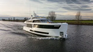 Custom 36m Van der Valk yacht Jangada on sea trials