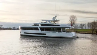 Custom 36m Van der Valk yacht Jangada on sea trials
