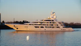 117m Lürssen superyacht Boardwalk on sea trials