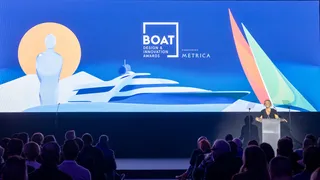 BOAT Design & Innovation Awards Natasha Kaplinsky presenting