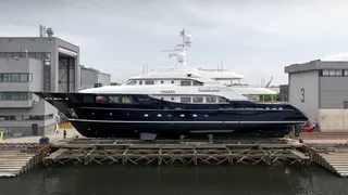 45m Royal Hakvoort yacht Awatea relaunched from Balk Shipyard following extensive refit