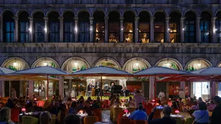 Outdoor dining terrace at Gran Caffè Quadri Venice