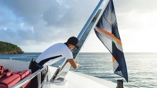 Superyacht flying the Marshall Islands flag