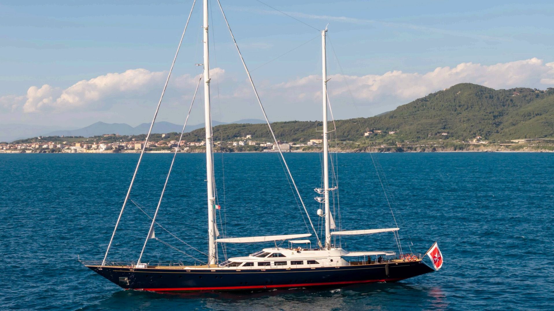 48m Perini Navi sailing yacht Belle Brise listed for sale