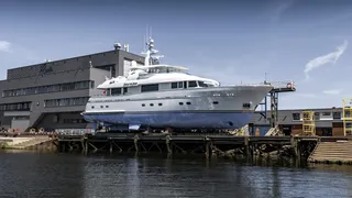 29m yacht Belle de Jour relaunched following refit at Balk Shipyard
