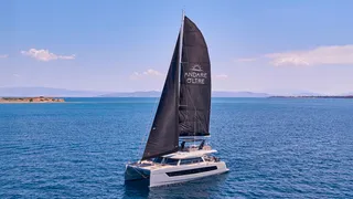 Heysea SV60 Dixon-designed sailing catamaran under sail with solar panels