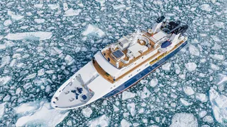 Hanse Explorer expedition yacht navigating Alaska glaciers