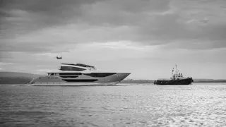 First 41m Sunseeker 134 superyacht arrives in Poole for final outfitting