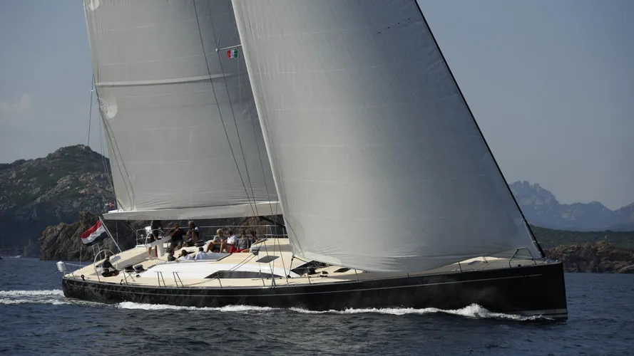 my1 iamsterdam sailing yacht nautors swan 25m 2012 half profile