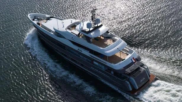 super yacht alive aerial view