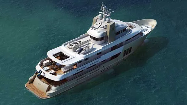 super yacht E&E aerial view