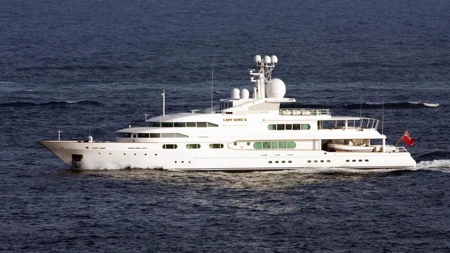 dancing hare lady mona k motor yacht amels 1986 58m cruising half profile