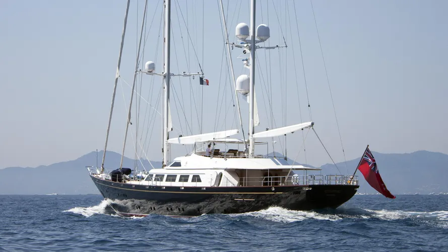 the aquarius sailing yacht perini navi 1990 46m half stern