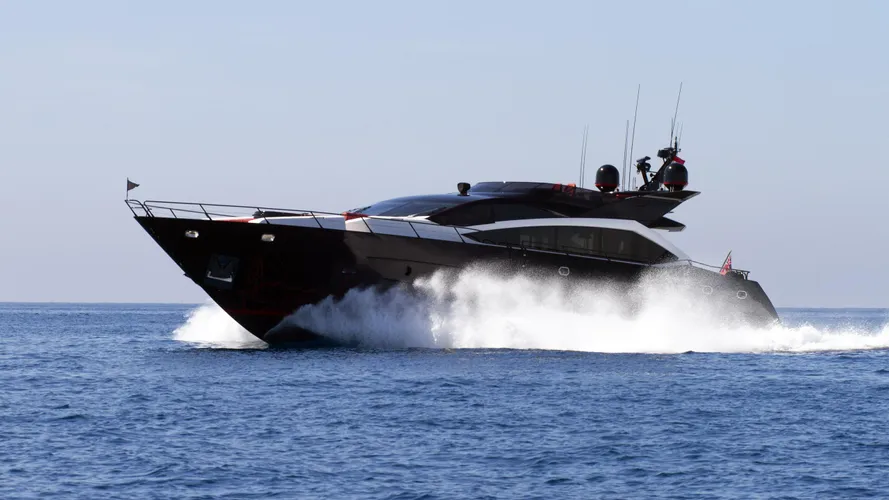 black-legend-motor-yacht-sunseeker-101-sy-2013-30m-running-half-profile