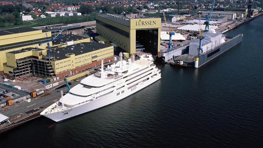 Al Salamah yacht at Lurssen shipyard