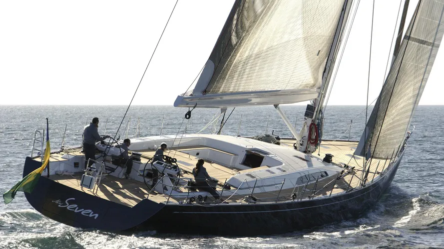 Ms Seven sailing yacht running aft