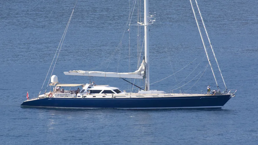 mirabella latitude sailing yacht concorde 40m 1992 profile with hull wrapped