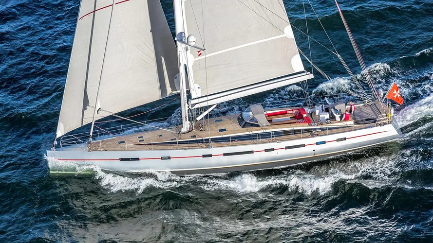 bellkara sailing yacht conrad shipyard 2016 28m cruising aerial profile