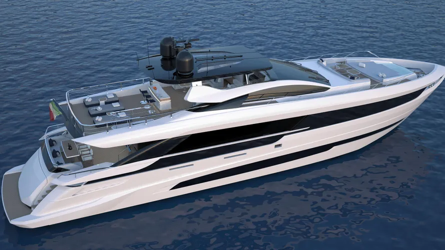 mangusta gransport 33 motoryacht overmarine 33m 2020 rendering aerial