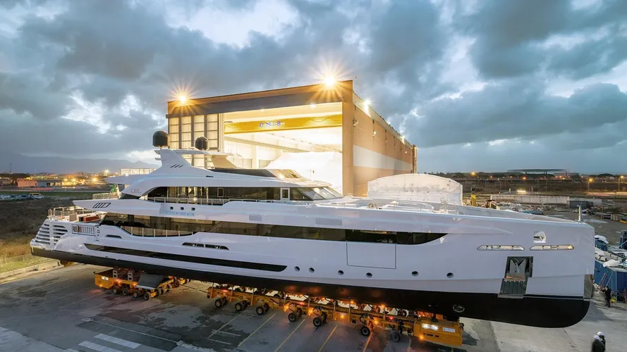 Rossinavi superyacht Lel at launch