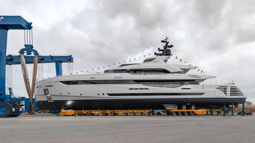 Rossinavi superyacht Lel at launch