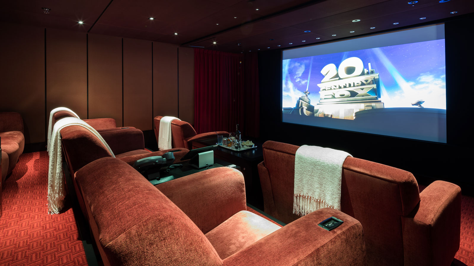 cinema on board octopus lurssen yacht for charter