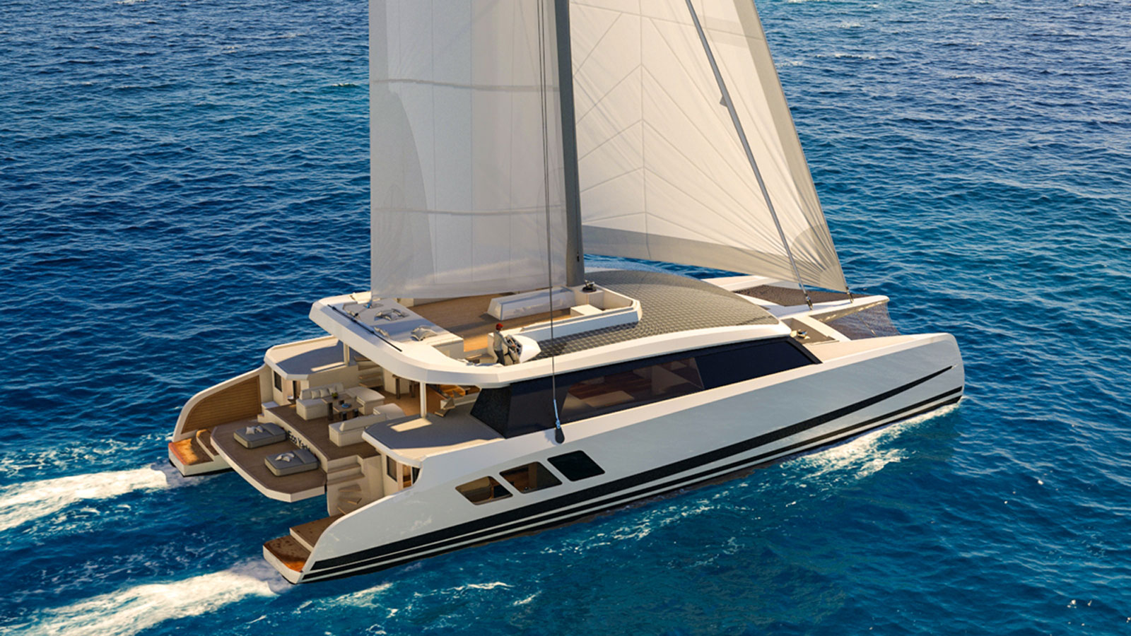 Pajot and Wider Yachts reveal new 27m hybrid catamaran Eco Yacht 88