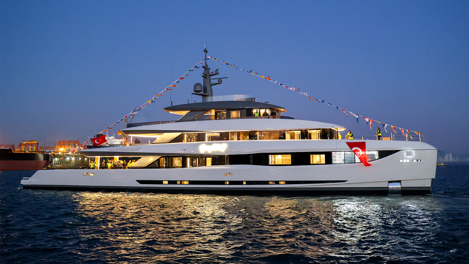 First hull in Mengi Yay's flagship Virtus XP superyacht series