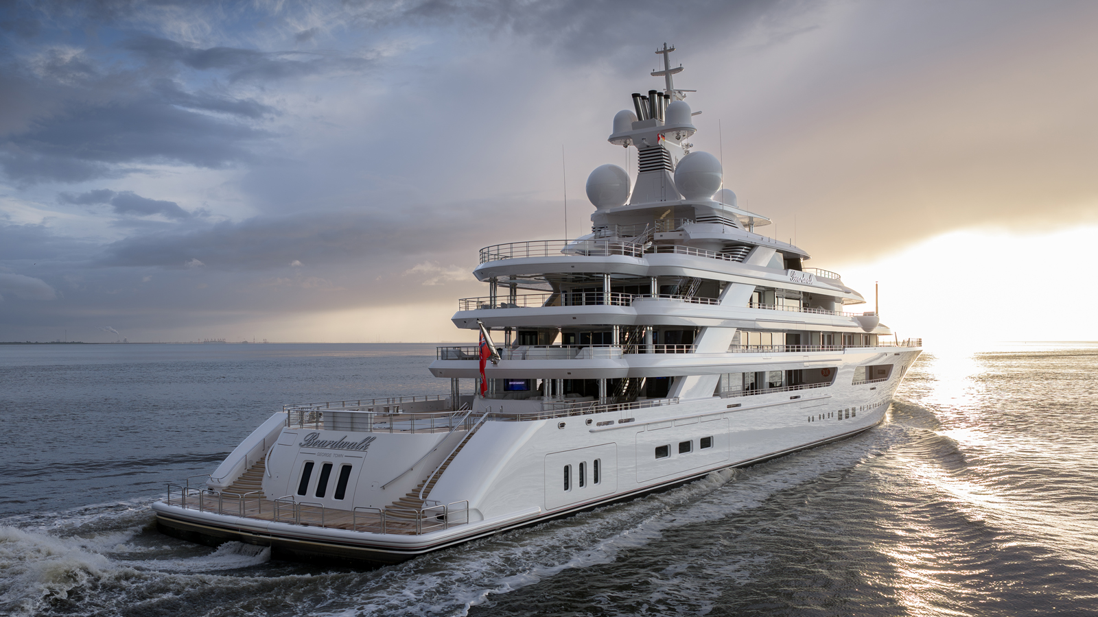 117m Lürssen superyacht Boardwalk on sea trials