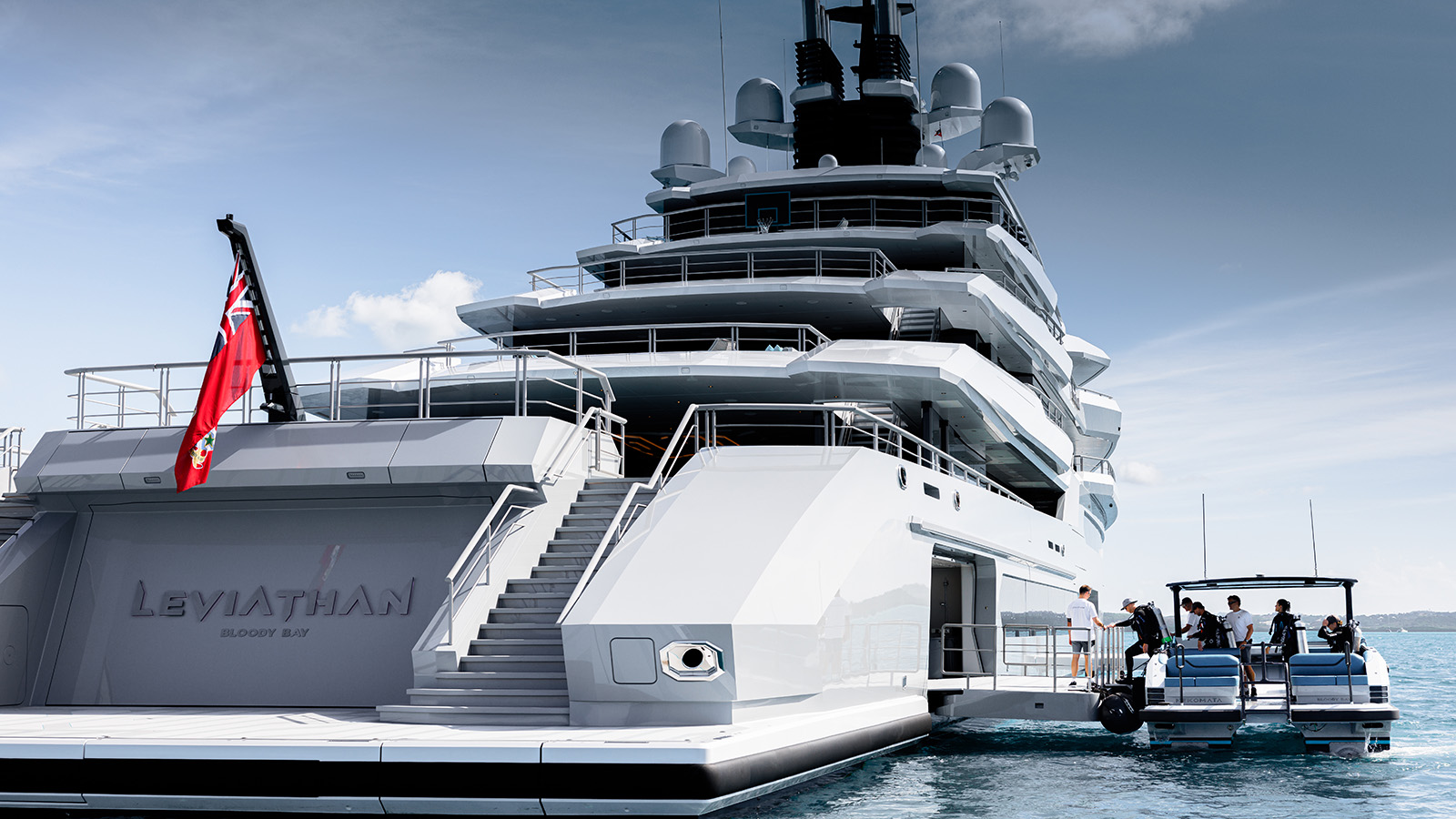 Interior communal space on Oceanco Leviathan