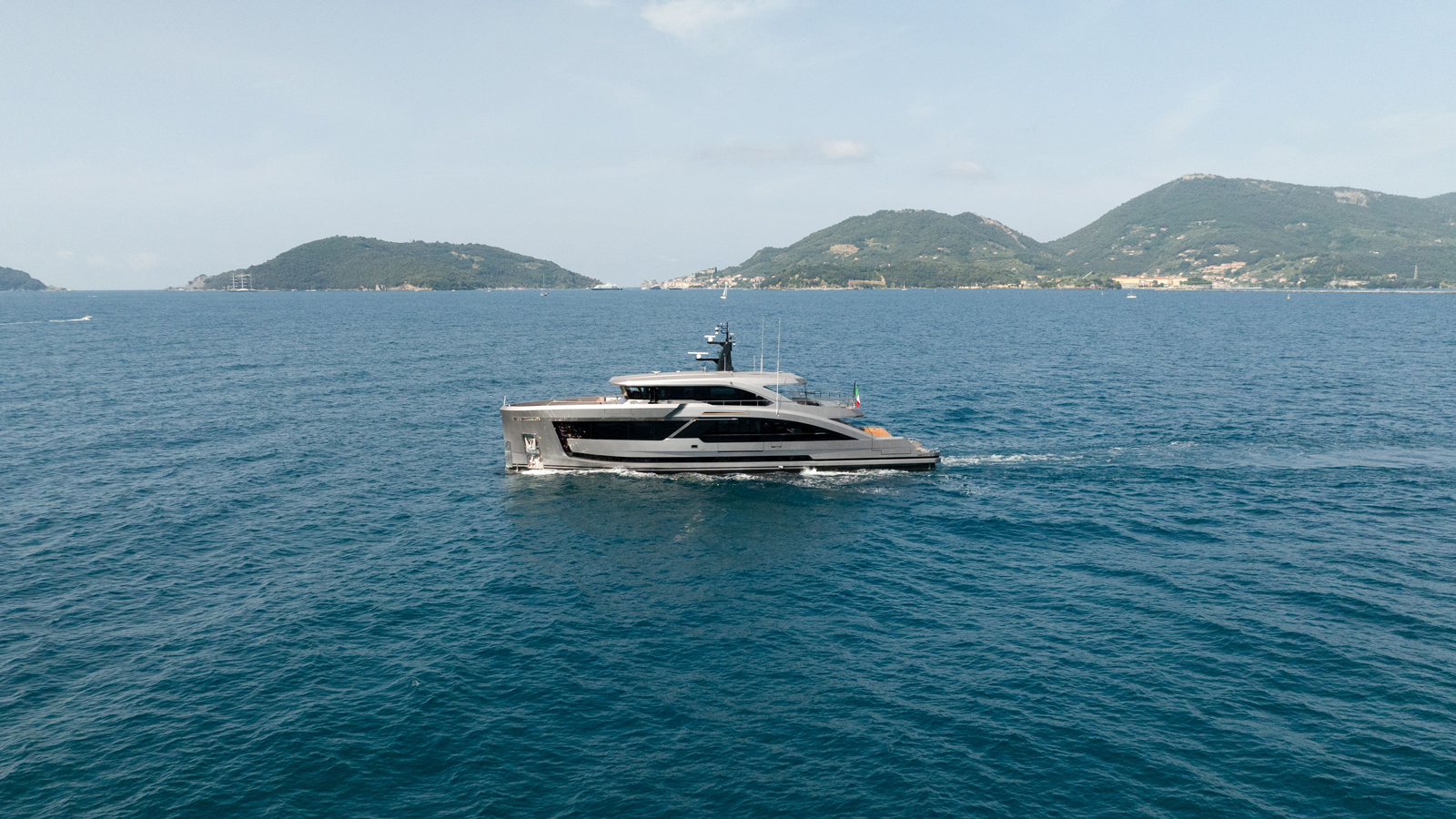 Matilde 7 upper deck exterior area with hardtop and lounge seating